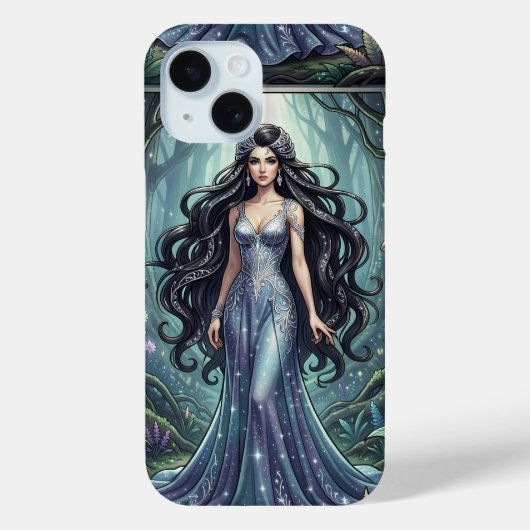 銀色のドレスの壮麗な女性 Case-Mate iPhoneケース (裏面)