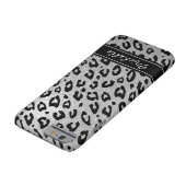 銀色のパーソナライズされたグリッターヒョウiPhone 12ケース Case-Mate iPhoneケース (底)