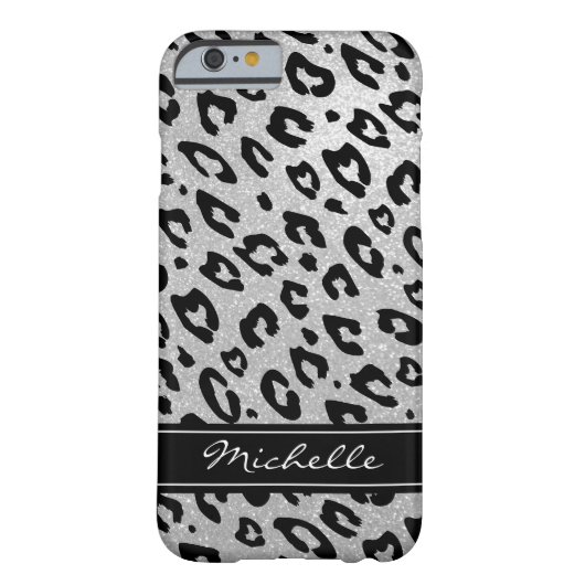 銀色のパーソナライズされたグリッターヒョウiPhone 12ケース Case-Mate iPhoneケース (裏面)