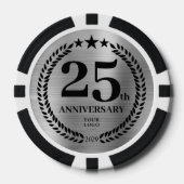 銀色のビジネス25周年記念 ポーカーチップ (正面)