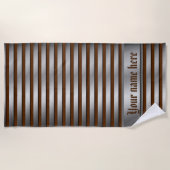 銀色のビーチタオル，ストライプカラフル,+クラフト， ビーチタオル (正面)