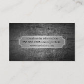 銀色のメタリックバナー |グランギーの傷ついた金属 名刺 (裏面)