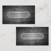 銀色のメタリックバナー |グランギーの傷ついた金属 名刺 (正面/裏面)