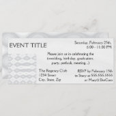 銀色のメタリック調の背景 招待状 (正面/裏面)