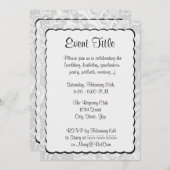 銀色のメタリック調の背景 招待状 (正面/裏面)