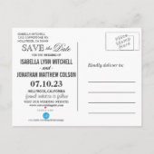 銀色のライトシャワーと黒で日付を保存 案内ポストカード (裏面)