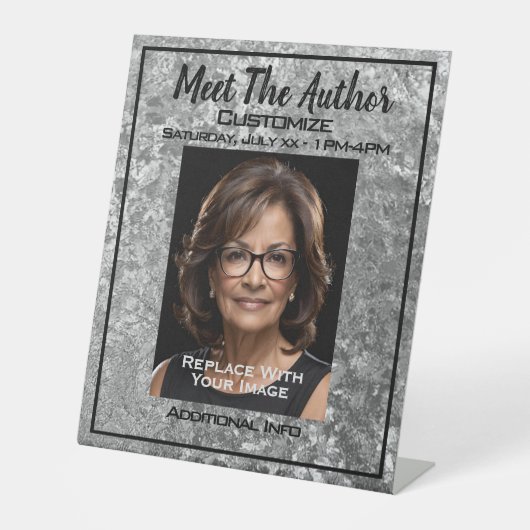 銀色の作家を満たす 台座サイン (正面)