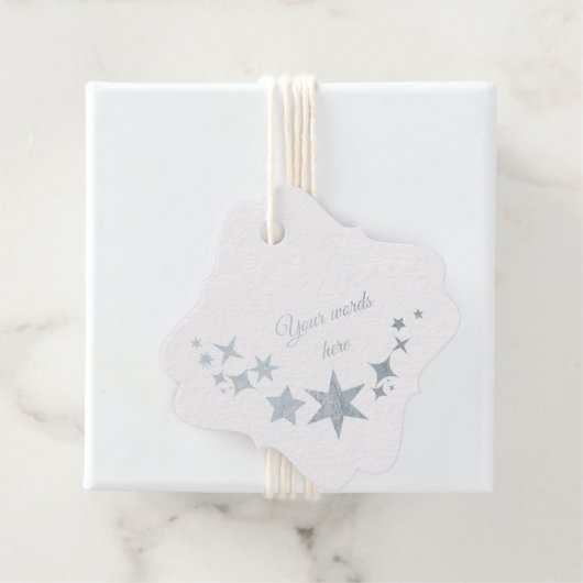 銀色の冬のかわいらし星を作成 フェイバータグ (箱)