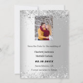 銀色の冬の写真Save the Date 結婚's (裏面)