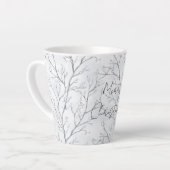 銀色の冬の木々 クリスマス カフェラテマグ (左アングル)