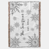 銀色の冬の雪が白に輝く スローブランケット (正面縦)