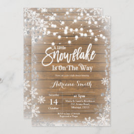 銀色の小さな雪片がベビーシャワーの途中です 招待状