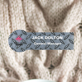 銀色の従業員の名前のバッジ(ロゴ付カスタムき) 名札