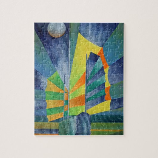 銀色の月の光で浮かぶゴミ ジグソーパズル (縦)