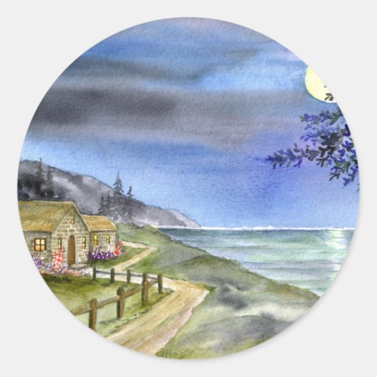 銀色の月の光によって ラウンドシール (正面)