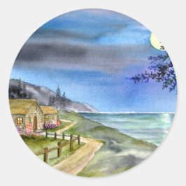 銀色の月の光によって ラウンドシール