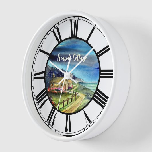 銀色の月の水色の光によって 壁時計 (傾斜)