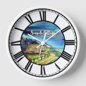 銀色の月の水色の光によって 壁時計 (正面)