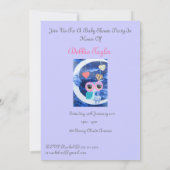 銀色の月の赤ん坊シャワーの光に照らされて 招待状 (裏面)