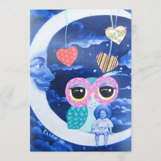 銀色の月の赤ん坊シャワーの光に照らされて 招待状