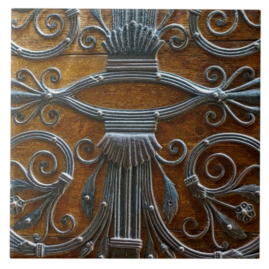 銀色の木材調ファンキーの扉 タイル (正面)