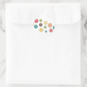 銀色の枠の色の付いた円 ラウンドシール (バッグ)