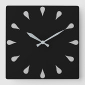 銀色の涙 スクエア壁時計 (正面)