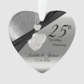 銀色の結婚25周年記念の記念品 オーナメント (裏面)