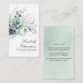 銀色の緑のボホエレガントの葉の多肉植物 名刺 (正面/裏面)