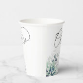 銀色の緑の葉多肉エレガントモダン 紙コップ (右)