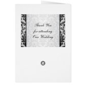 銀色の背景に黒いダマスクMenu (裏面)