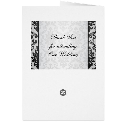 銀色の背景に黒いダマスクMenu (裏面)