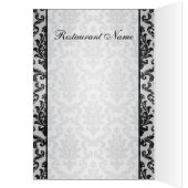 銀色の背景に黒いダマスクMenu (内側 (左))