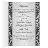 銀色の背景に黒いダマスクMenu (内側 (右))