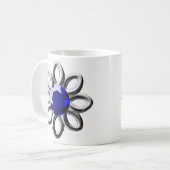 銀色の花と青い石 コーヒーマグカップ (正面左)