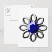 銀色の花と青い石 ポストカード (正面/裏面)