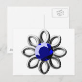 銀色の花と青い石 ポストカード (正面/裏面)