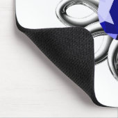 銀色の花と青い石 マウスパッド (コーナー)