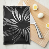 銀色の花 キッチンタオル (四つ折り)