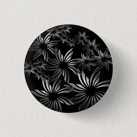 銀色の花 缶バッジ (正面)