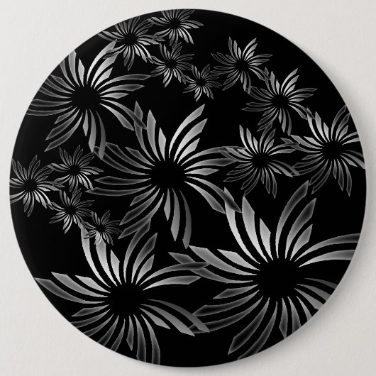 銀色の花 缶バッジ (正面)