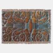 銀色の茶色の木ファンキーのドア スローブランケット (正面)