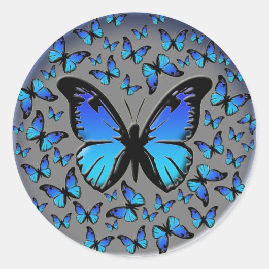 銀色の蝶 ラウンドシール (正面)