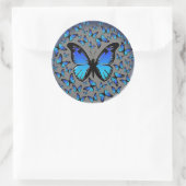銀色の蝶 ラウンドシール (バッグ)