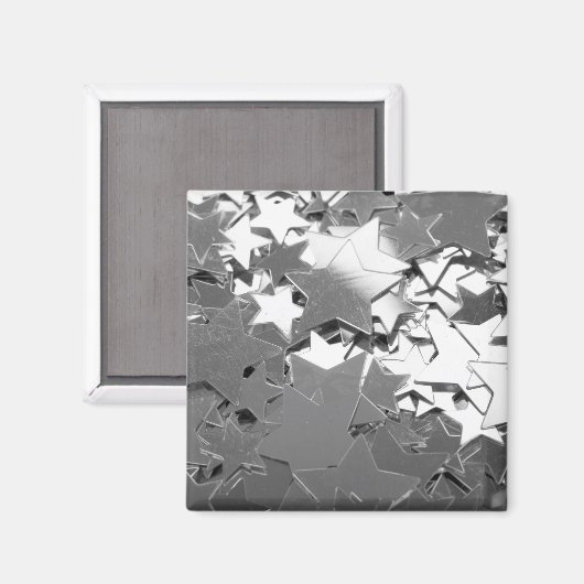 銀色の装飾星 マグネット (正面/裏面)