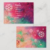 銀色の輝きを放つ雪 名刺 (正面/裏面)