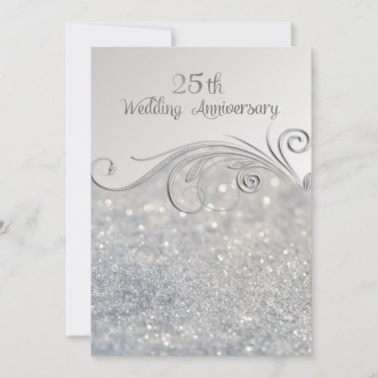 銀色の輝き 25周年記念結婚式 招待状 (正面)