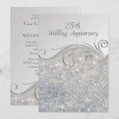 銀色の輝き 25周年記念結婚式 招待状 (正面/裏面)
