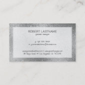 銀色の輝く虹色のテクスチャ 名刺 (裏面)