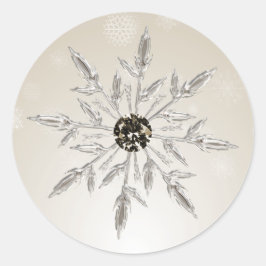 銀色の金ゴールド雪の冬のウェディングシール ラウンドシール